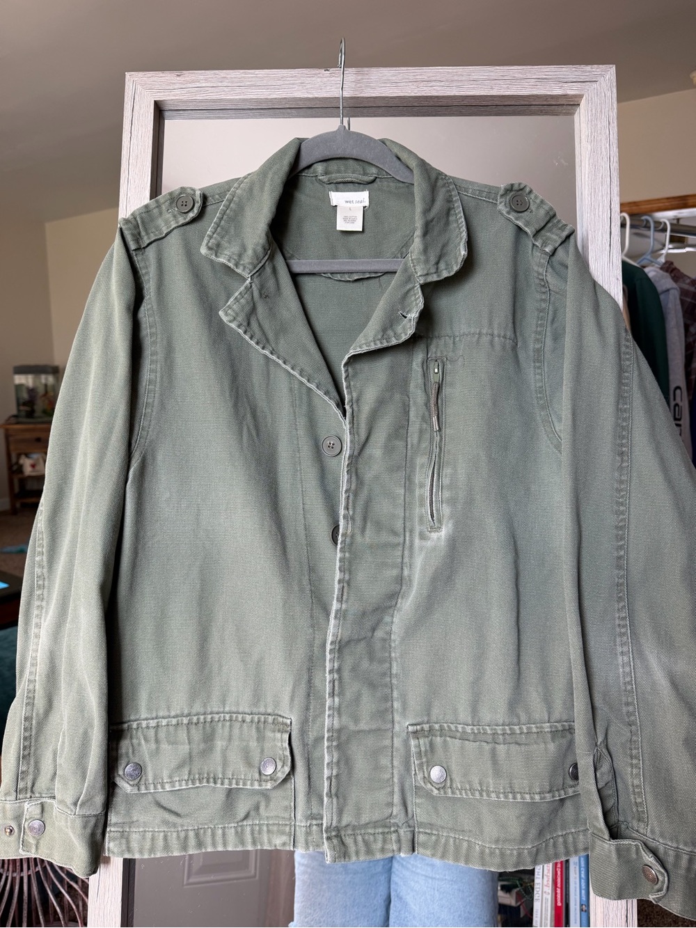 Wet Seal Military Field Jacket in Olive Green